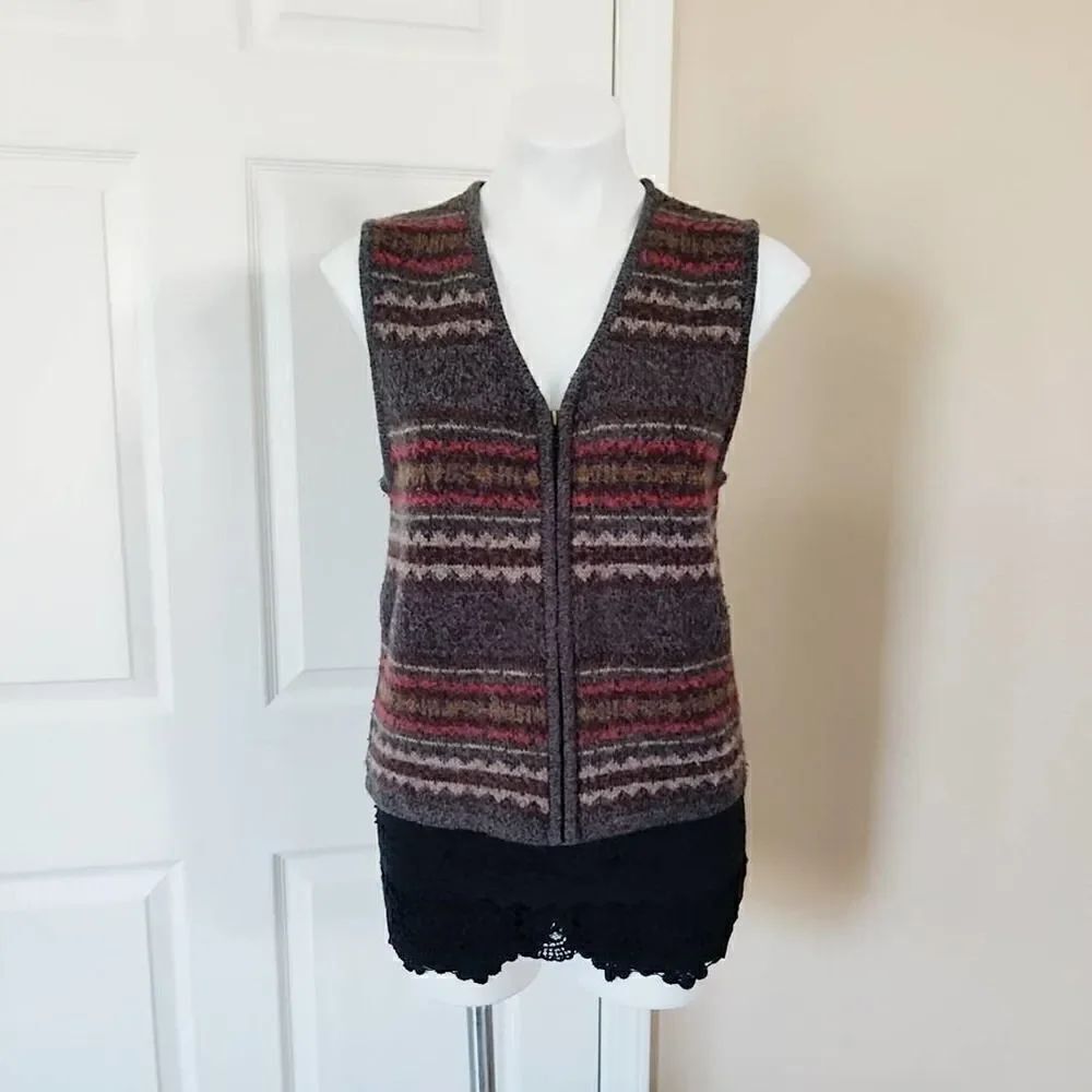 Target southwestern wool blend zip front vest sz S